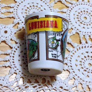 Lousiana Shot Glass with nature scenes, crab, bird, crocodile